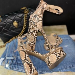 Snake print heels